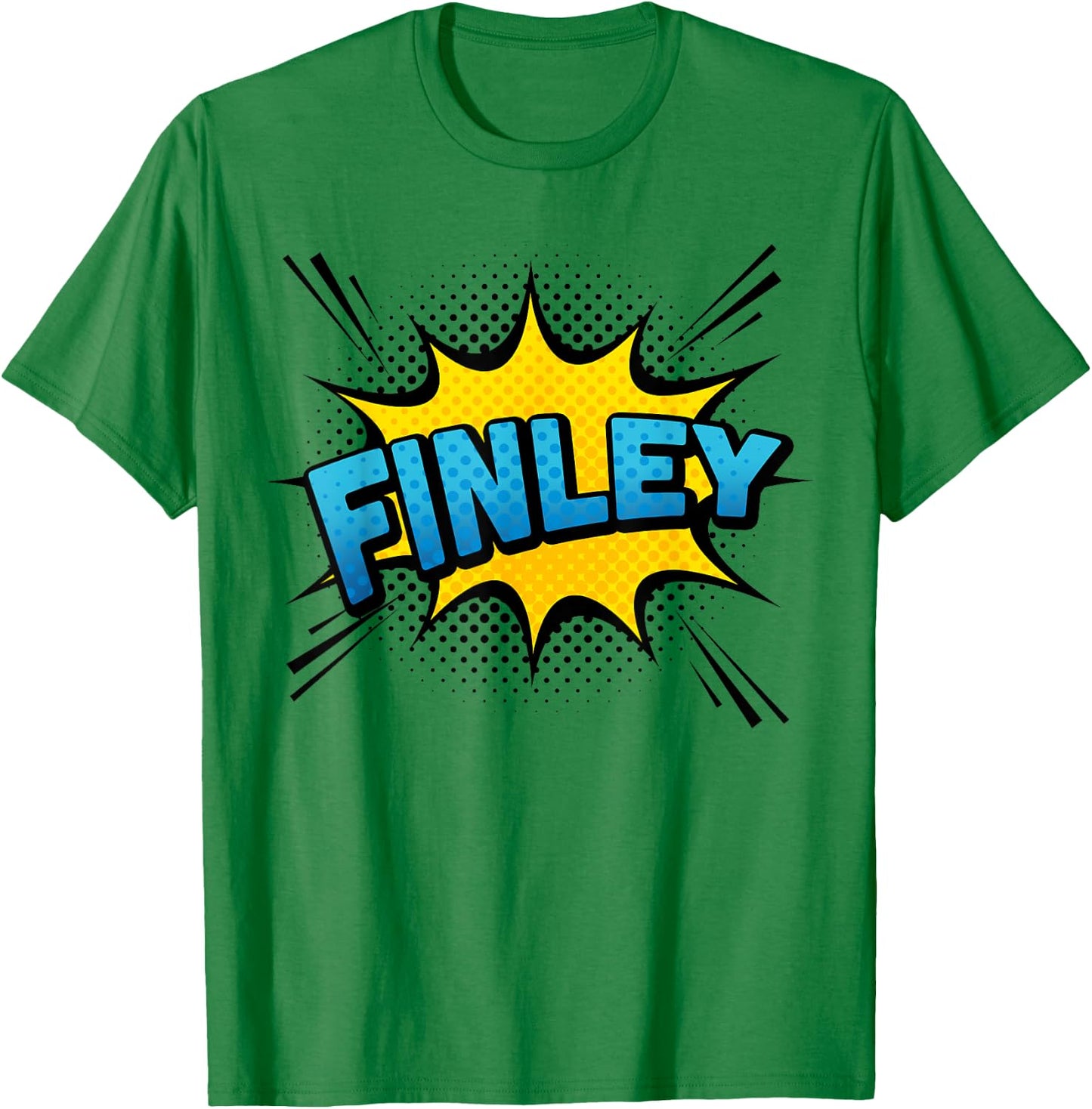FINLEY - Boys Name Superhero Style T-Shirt - T-Shirt | Irish Green
