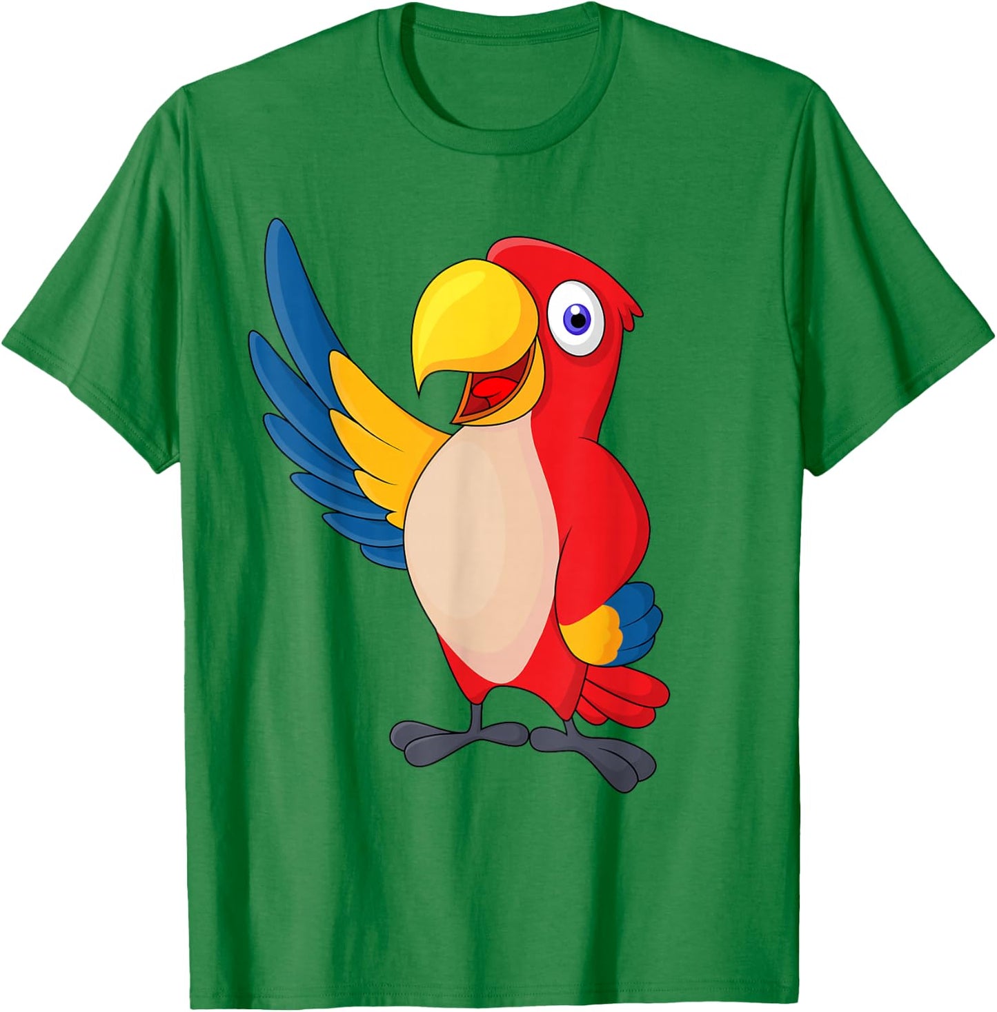 Children's Colourful Parrot , White T-Shirt - T-Shirt | Irish Green