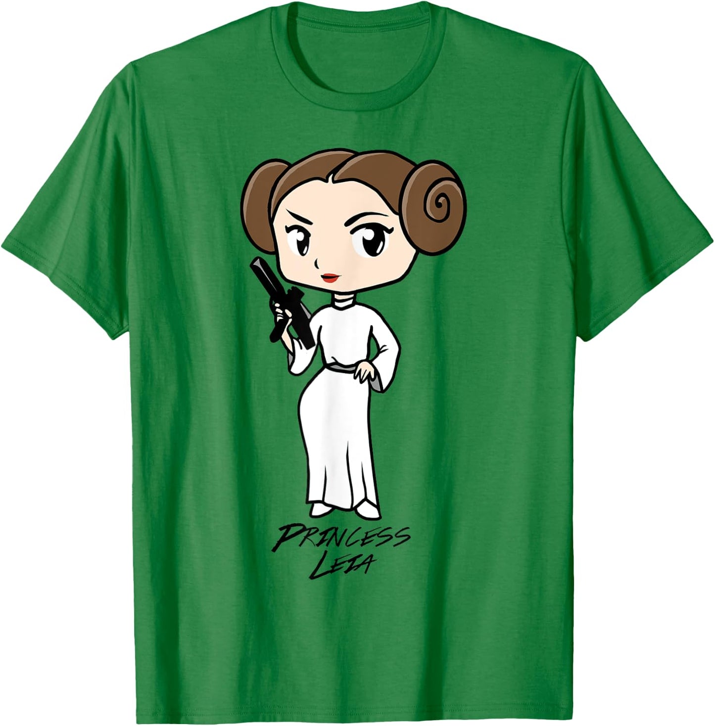 Star Wars Princess Leia Cartoon Portrait , white, S T-Shirt - T-Shirt | Irish Green