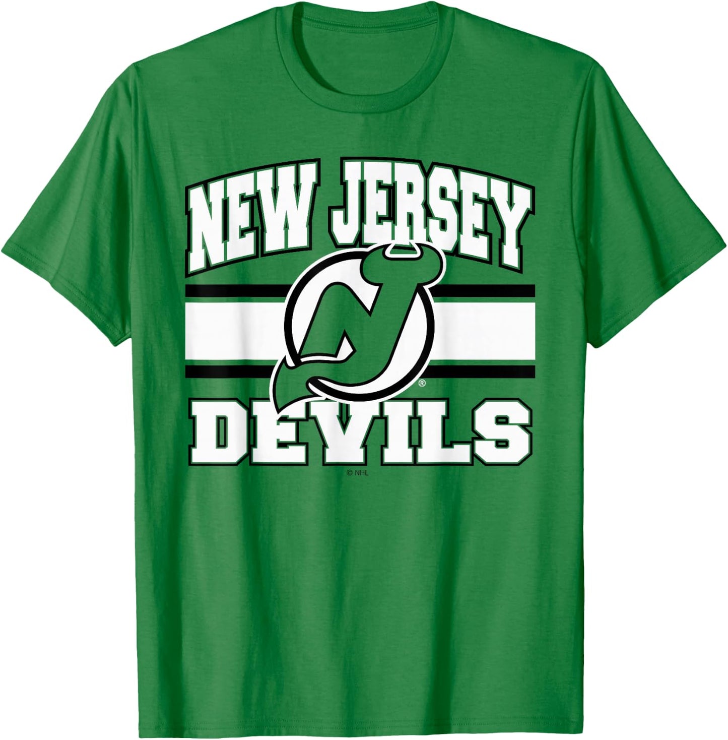 New Jersey Devils Stripe Red Officially Licensed T-Shirt - T-Shirt | Irish Green