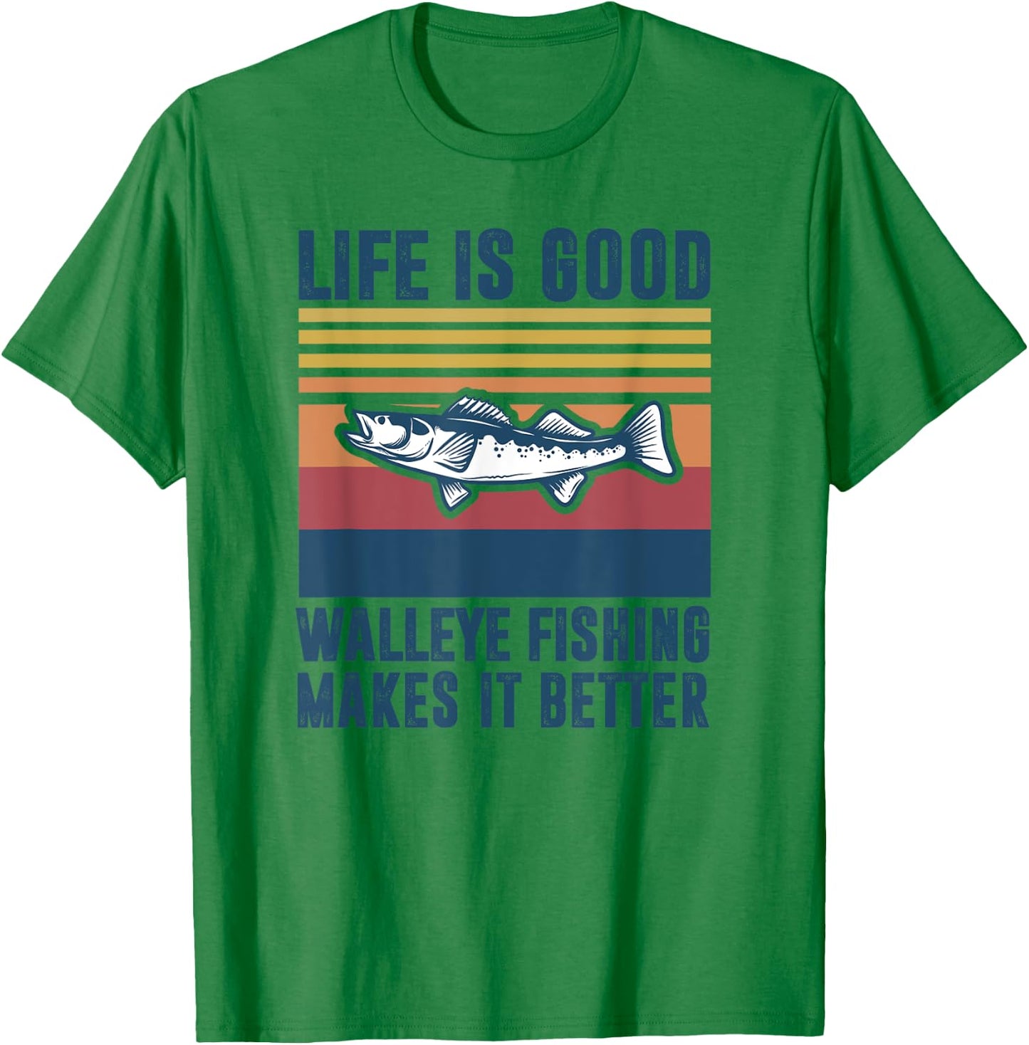 Walleye Fishing Gifts Men Women Kids Freshwater Fish Walleye T-Shirt - T-Shirt | Irish Green