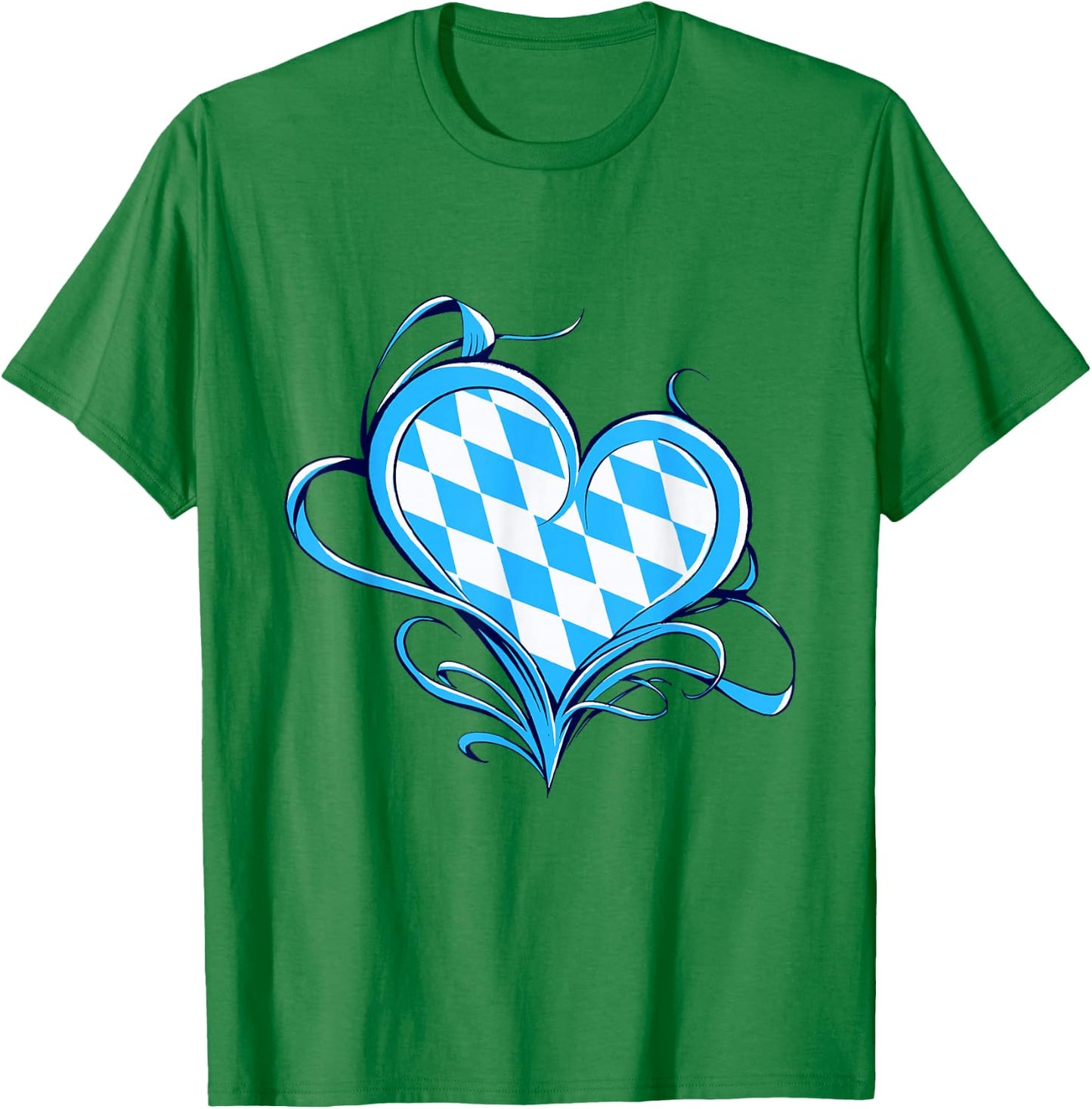 Bayrische Flagge Als Herz Design Blau-Weiß Raute Bayern T-Shirt - T-Shirt | Irish Green