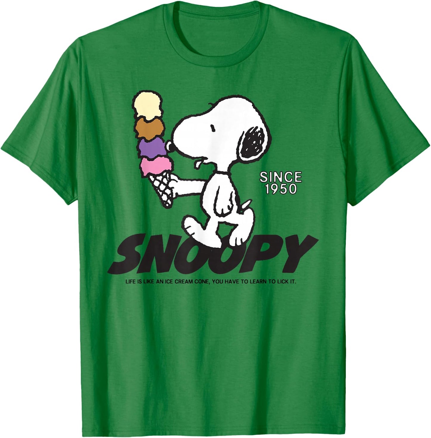 Peanuts Snoopy Ice Cream Cone T-Shirt - T-Shirt | Irish Green