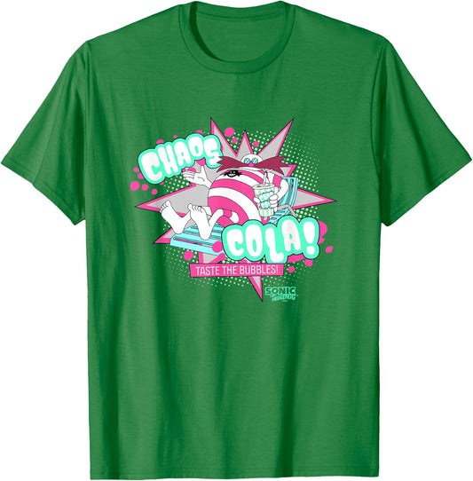 Sonic The Hedgehog Dr. Eggman Chaos Cola Taste The Bubbles T-Shirt - T-Shirt | Irish Green