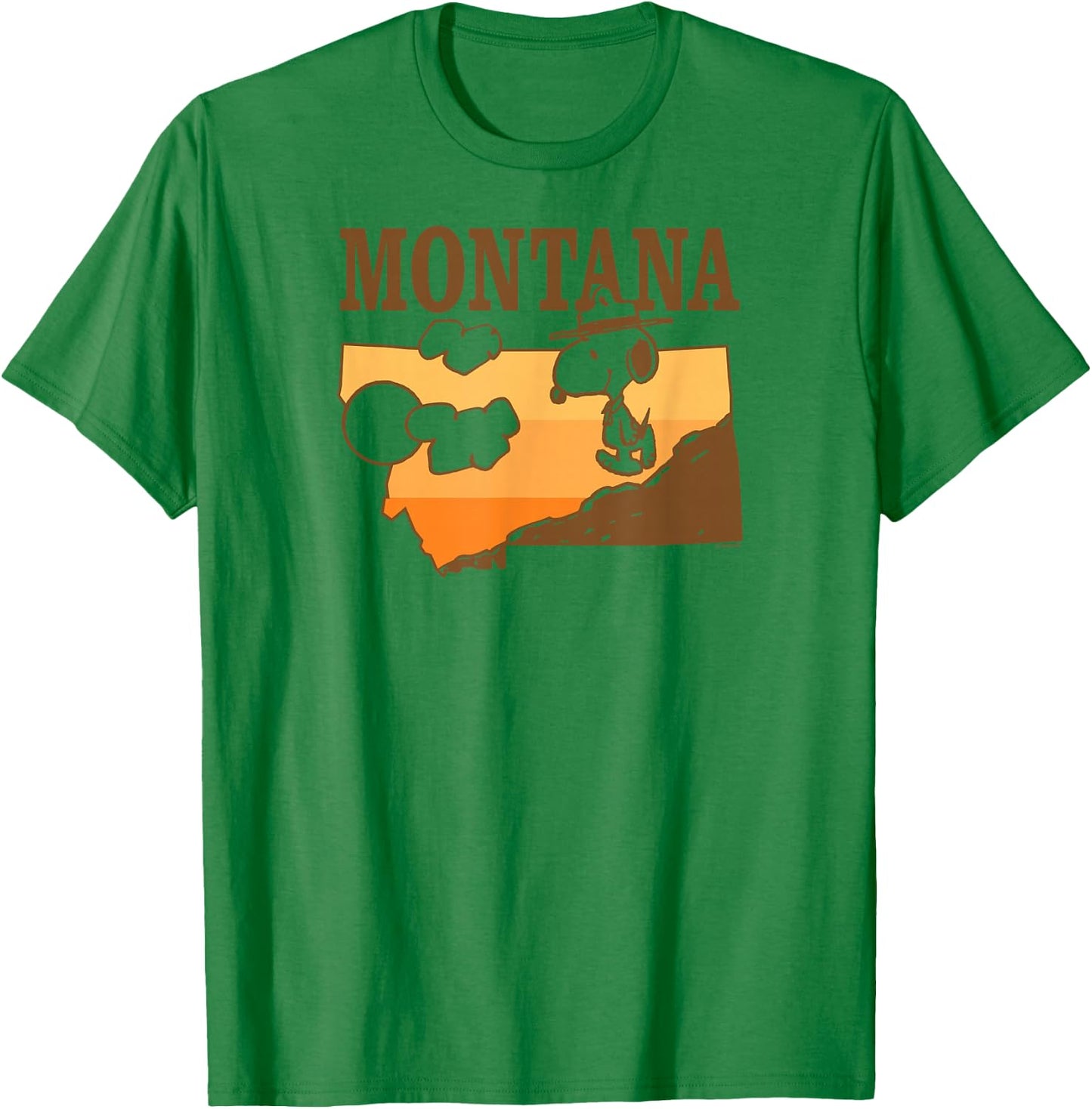 Peanuts - Snoopy Beagle Scout Montana Mountain Hiker T-Shirt - T-Shirt | Irish Green