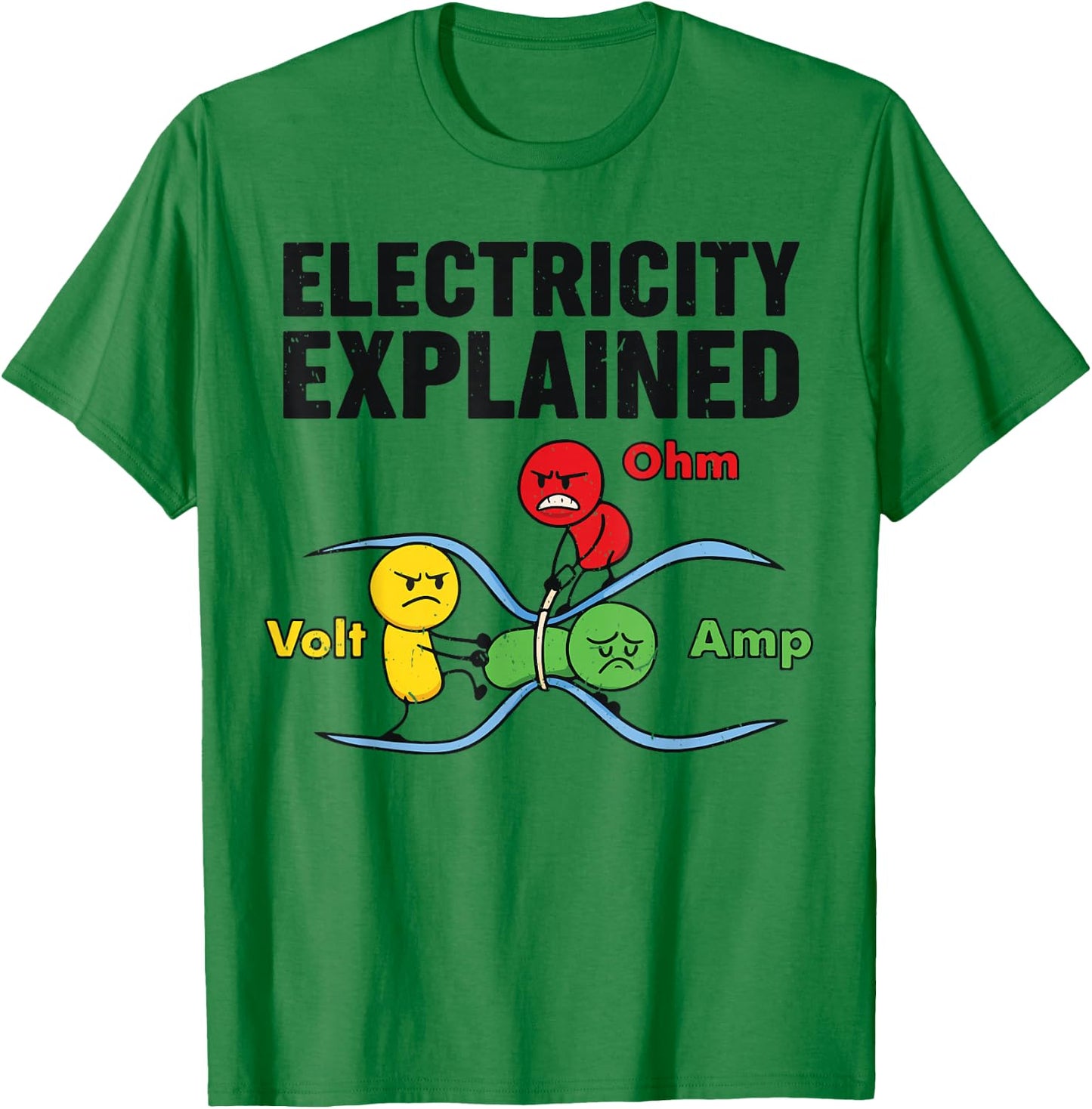 Funny Electricity Explained Physics Humor Nerd Science Jokes T-Shirt - T-Shirt | Irish Green