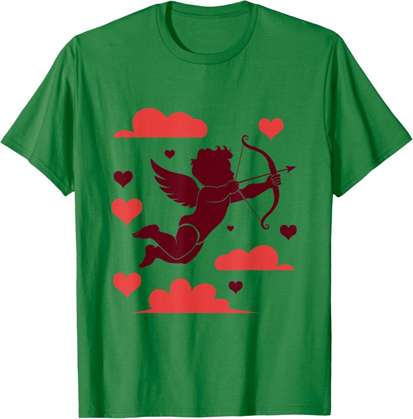 Cute Cupid with Bow and Arrow Angel , White T-Shirt - T-Shirt | Irish Green