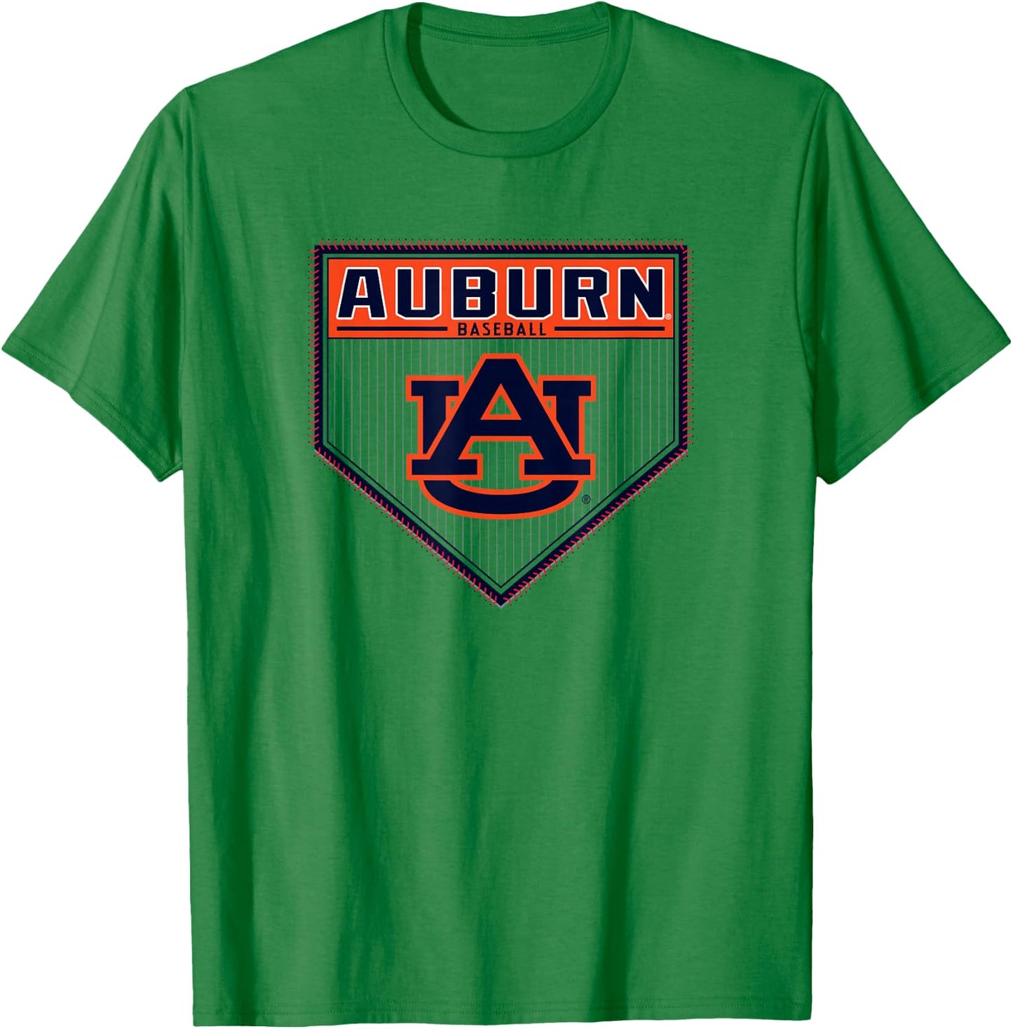 Auburn Tigers Baseball Homeplate Gray Officially Licensed T-Shirt - T-Shirt | Irish Green