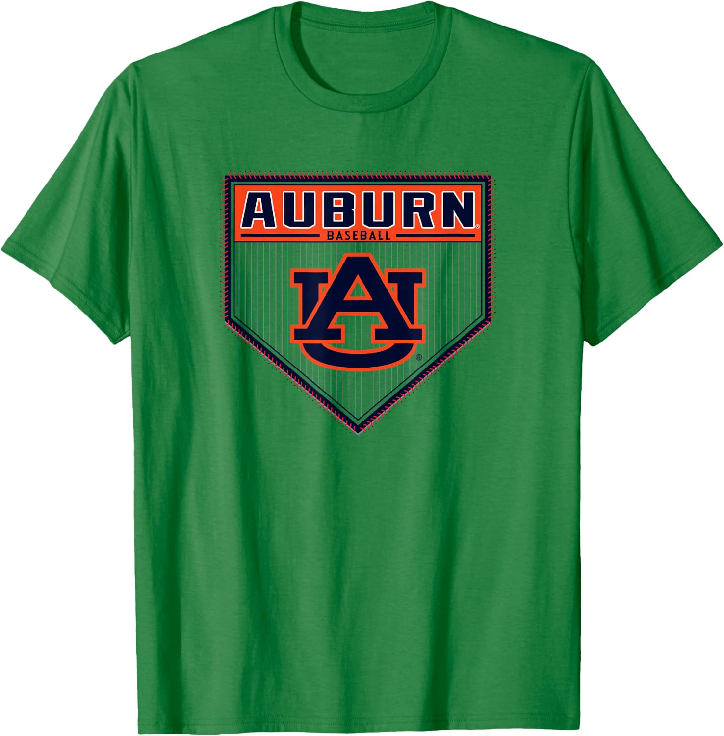 Auburn Tigers Baseball Homeplate Gray Officially Licensed T-Shirt - T-Shirt | Irish Green