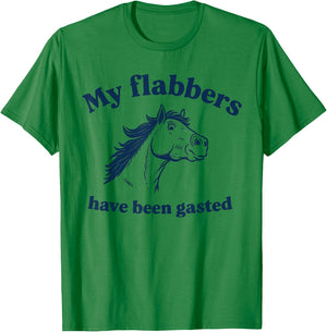 My Flabbers Have Been Gasted Distressed Retro Funny Horse T-Shirt - T-Shirt | Irish Green