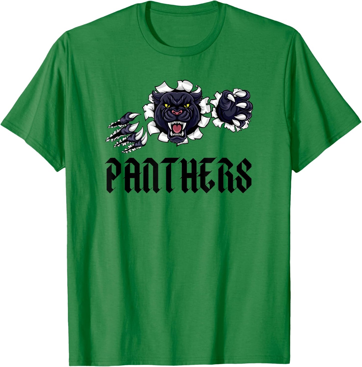 Panther Pride Black Text High School Spirit Fan Wear T-Shirt - T-Shirt | Irish Green