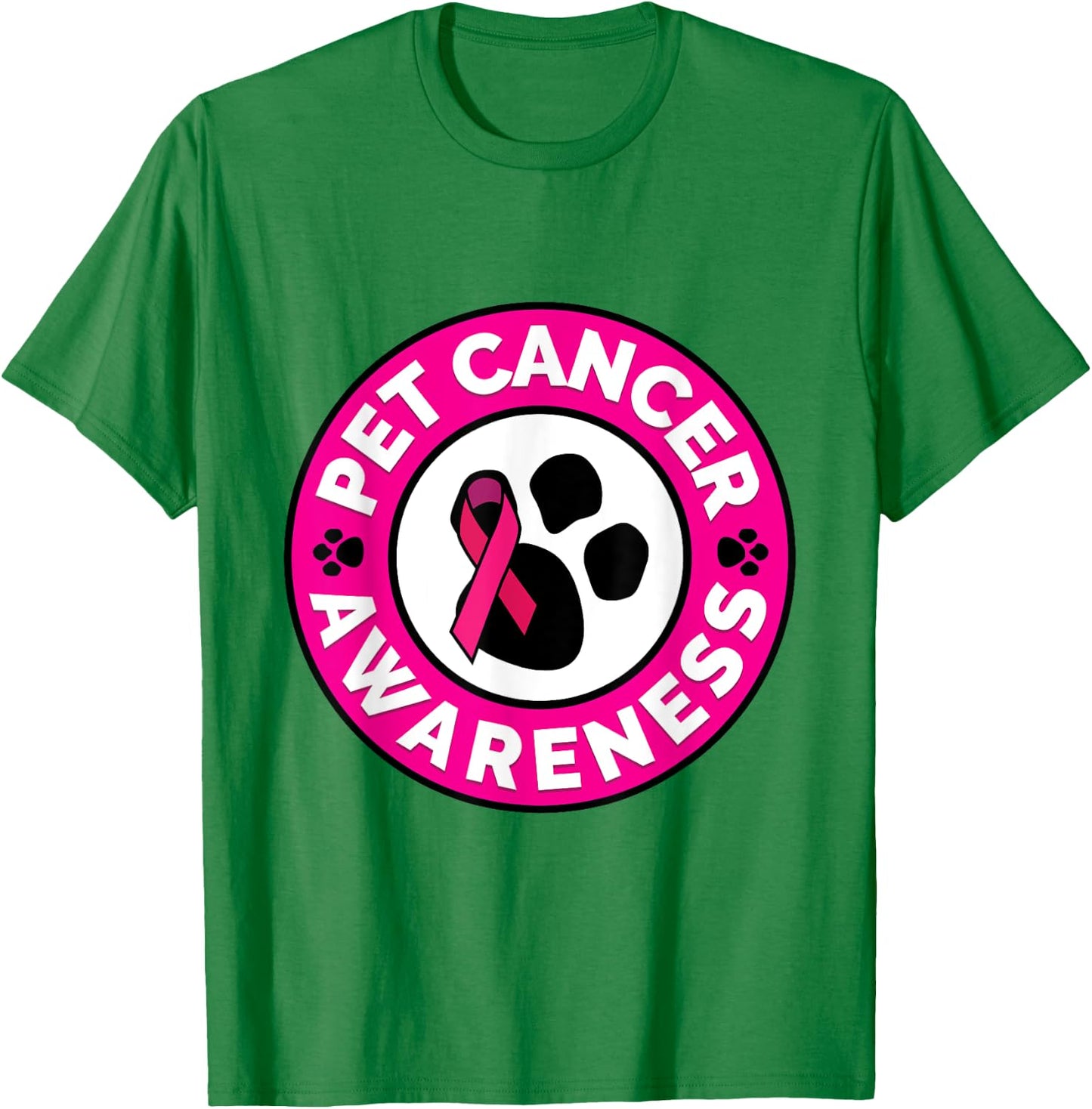Pet Cancer Awareness T Shirt Canine Dog Cat Cancer Women Girls Kids T-Shirt - T-Shirt | Irish Green