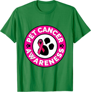 Pet Cancer Awareness T Shirt Canine Dog Cat Cancer Women Girls Kids T-Shirt - T-Shirt | Irish Green