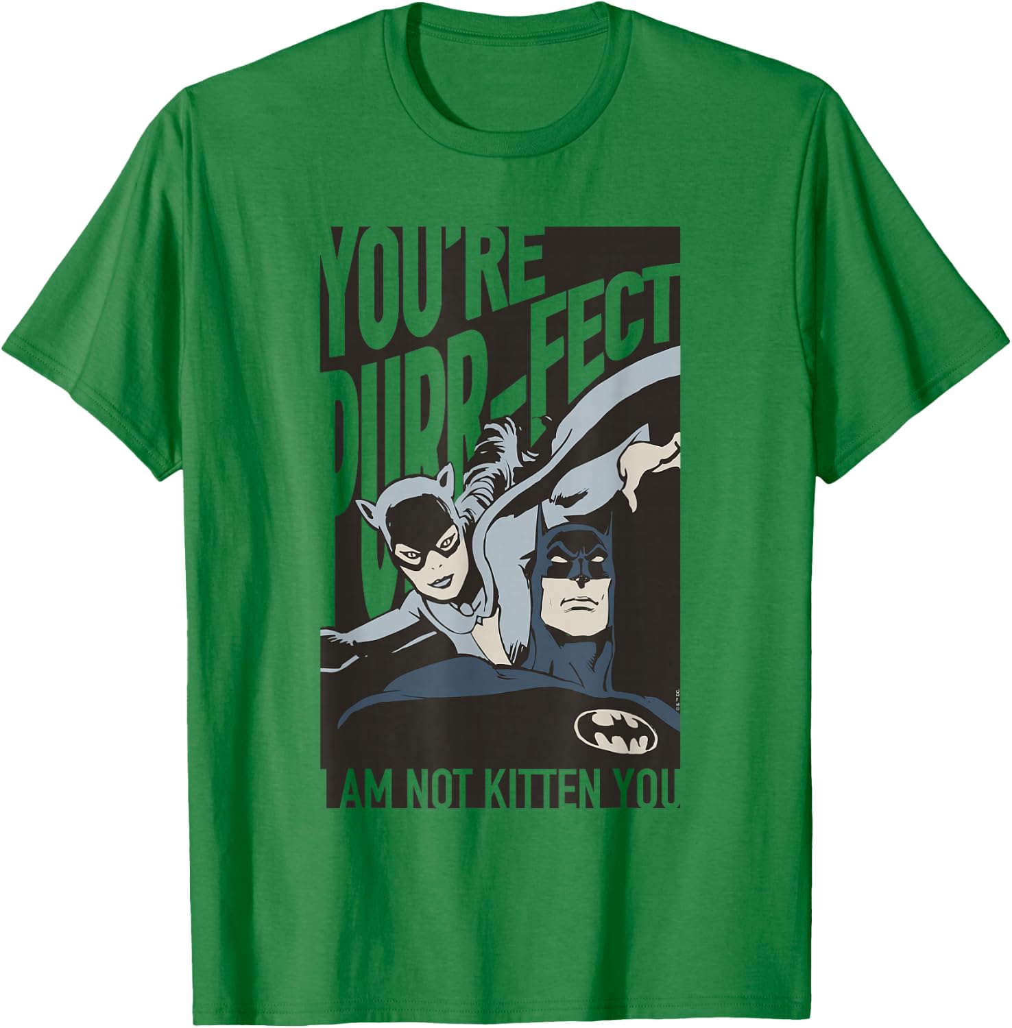 Batman Valentine's Day Catwoman You're Purrfect T-Shirt - T-Shirt | Irish Green