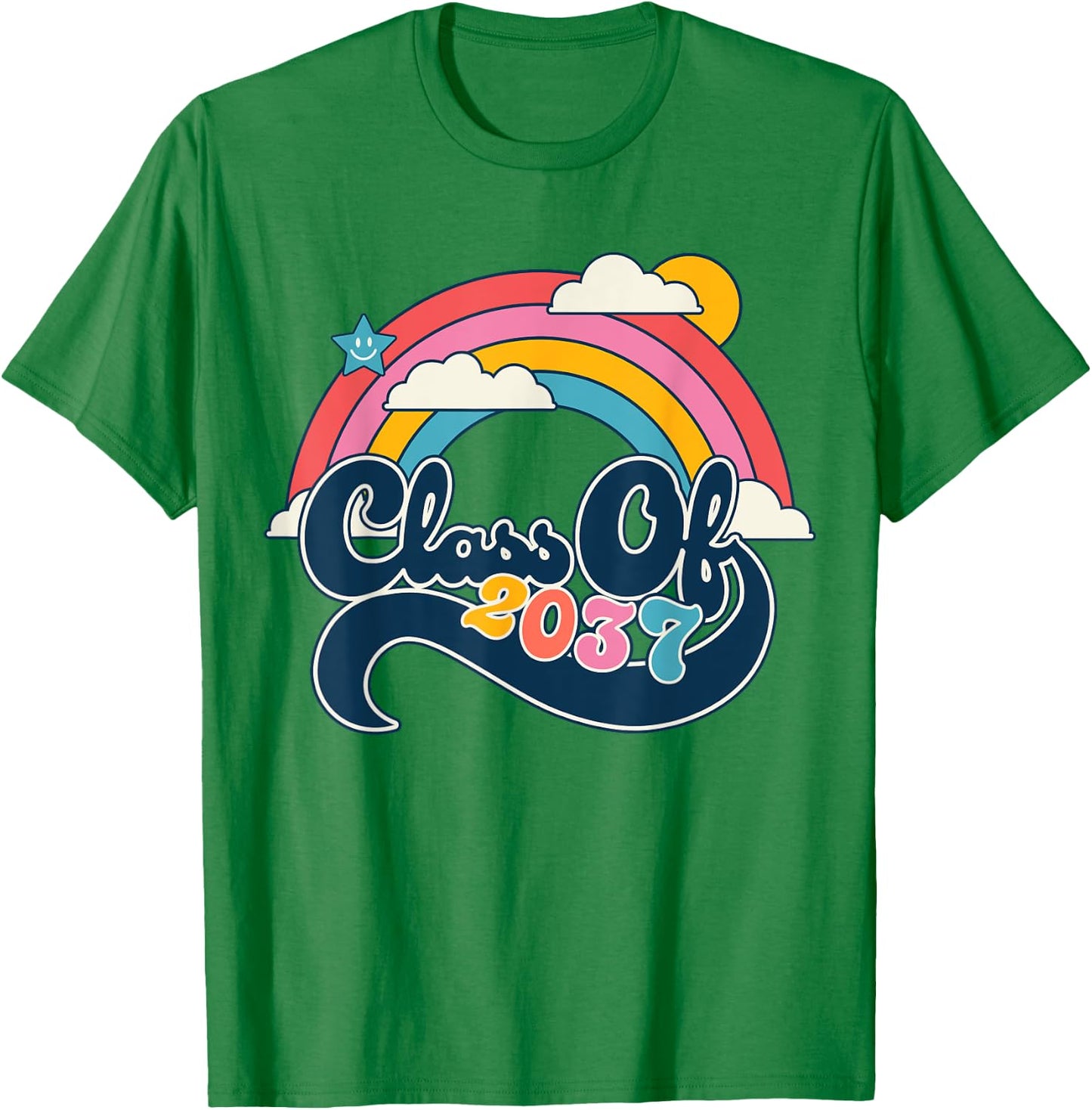 Class Of 2037 Rainbow Girls Kindergarten First Day Of School T-Shirt - T-Shirt | Irish Green