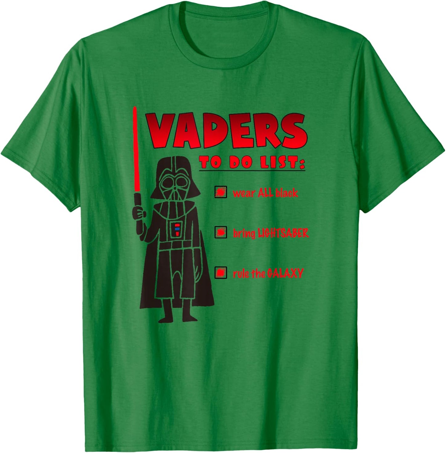 Star Wars Classic Darth Vader Rule The Galaxy To Do List T-Shirt - T-Shirt | Irish Green