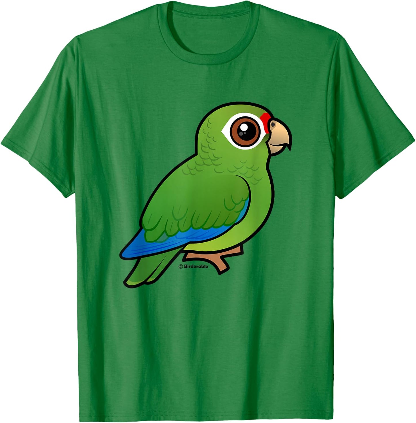 Cute Cartoon Puerto Rican Amazon Bird Fun Birdorable Parrot T-Shirt - T-Shirt | Irish Green