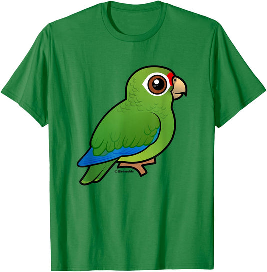Cute Cartoon Puerto Rican Amazon Bird Fun Birdorable Parrot T-Shirt - T-Shirt | Irish Green