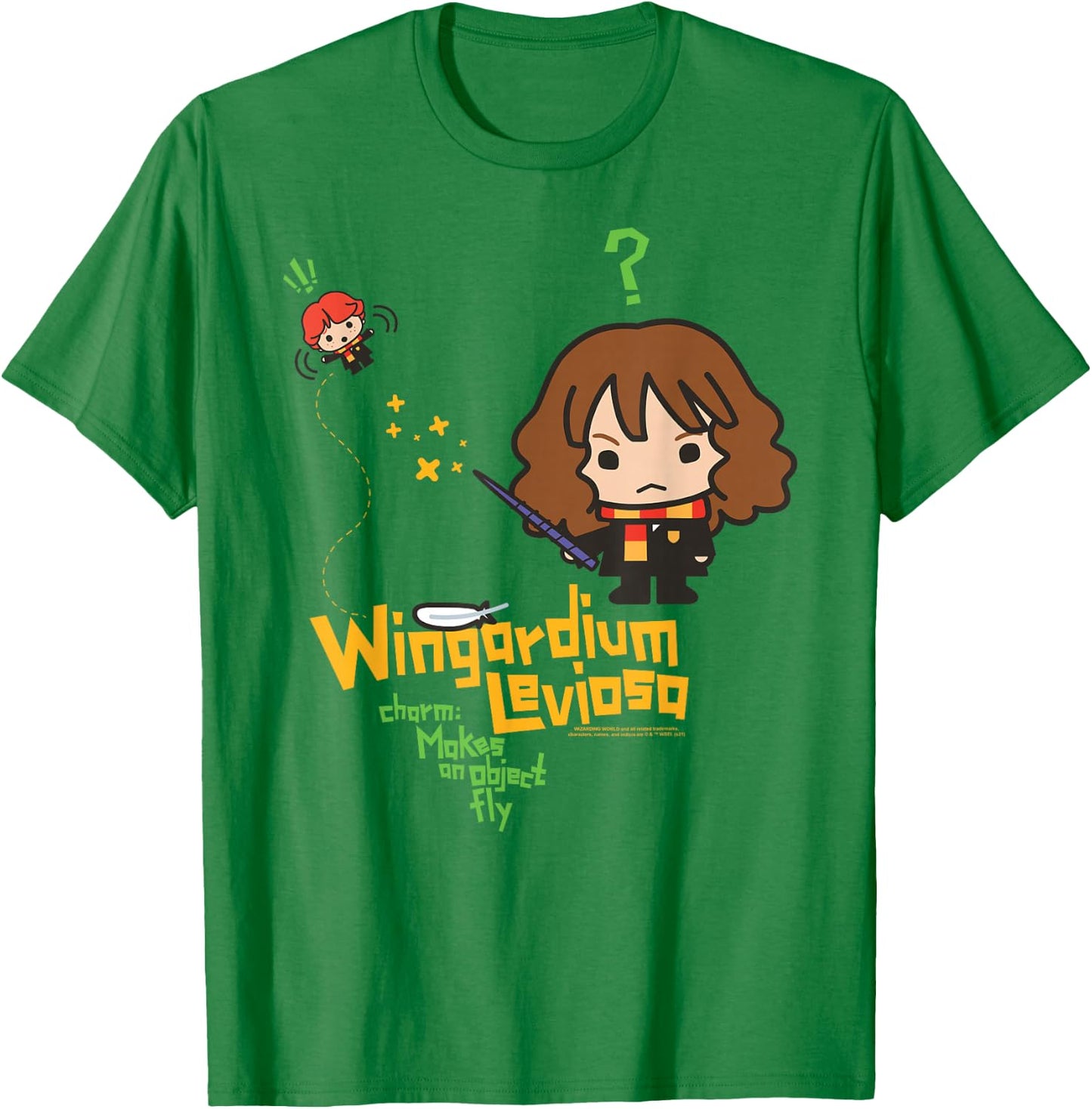 Harry Potter Wingardium Leviosa Hermione Ron T-Shirt - T-Shirt | Irish Green