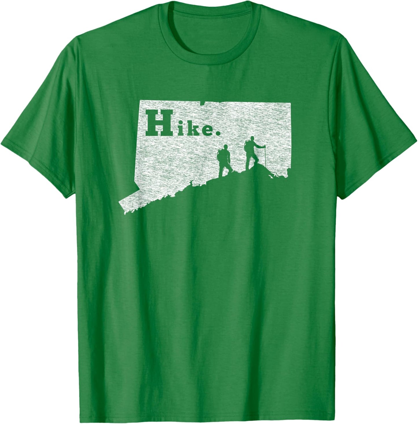 Retro Connecticut Distressed Hiking T-Shirt - T-Shirt | Irish Green