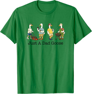 Goose Dad Life Funny Daddy Father’s Day Just A Dad Goose T-Shirt - T-Shirt | Irish Green