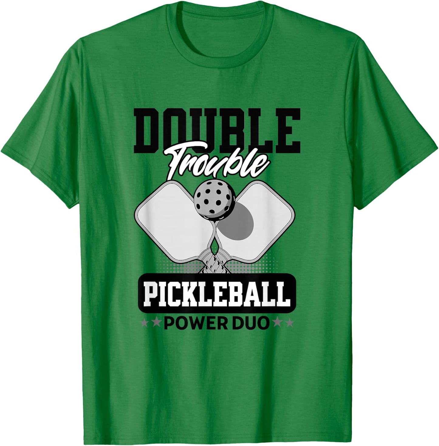 Pickleball Doubles Trouble Tournament Matching T-Shirt - T-Shirt | Irish Green