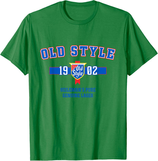 Old Style Genuine Lager Beer Ribbon Vintage 1902 Style T-Shirt - T-Shirt | Irish Green
