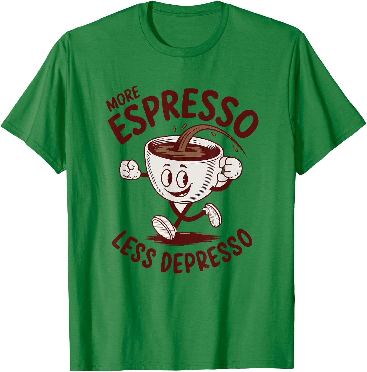 More Espresso Less Depresso T-Shirt - T-Shirt | Irish Green