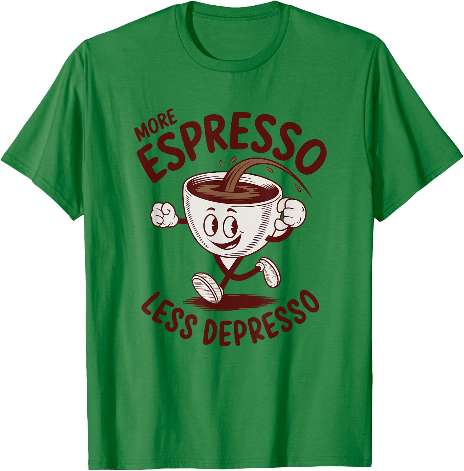More Espresso Less Depresso T-Shirt - T-Shirt | Irish Green