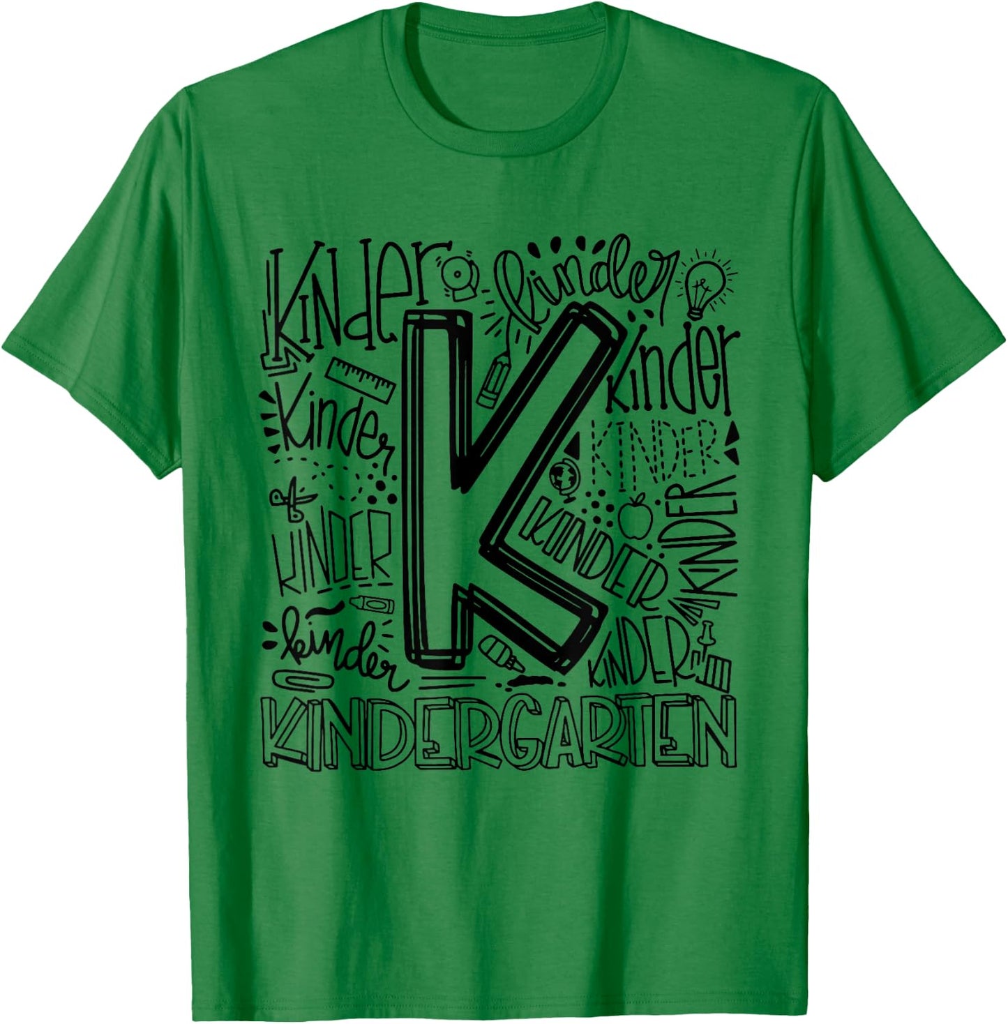Back To School First Day of School Typography Kindergarten T-Shirt - T-Shirt | Irish Green