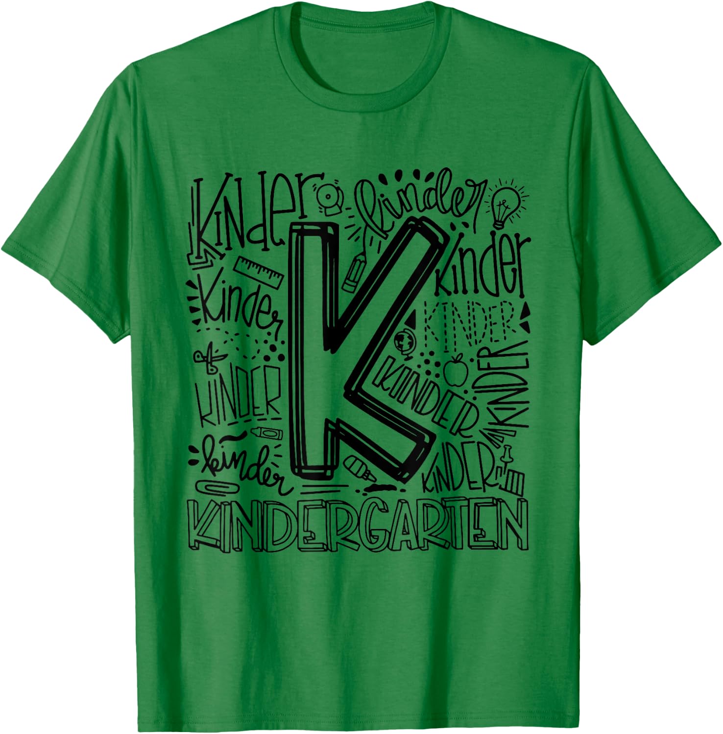 Back To School First Day of School Typography Kindergarten T-Shirt - T-Shirt | Irish Green