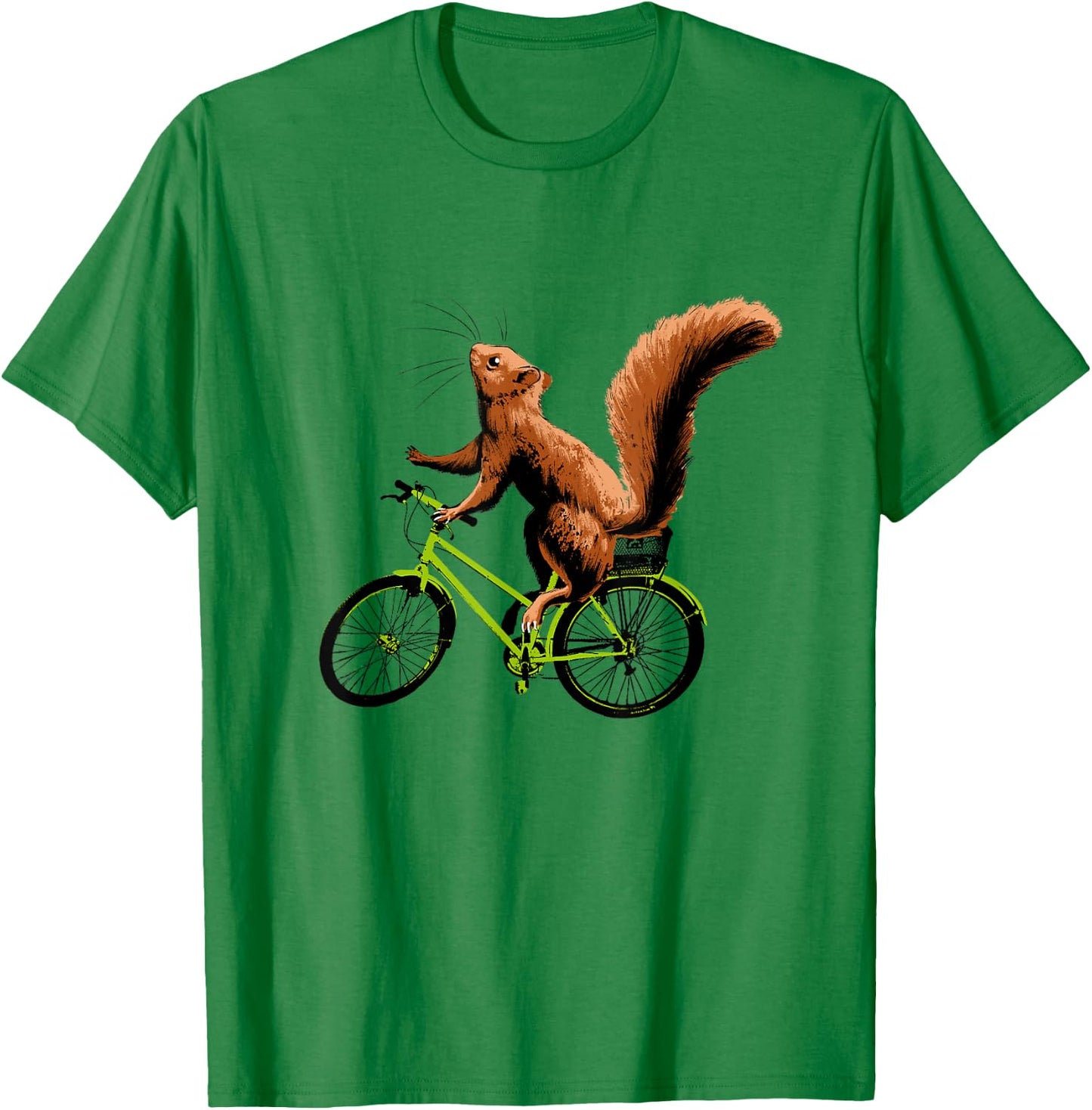 Squirrel Riding a Bicycle - Funny Cycling Shirt T-Shirt - T-Shirt | Irish Green