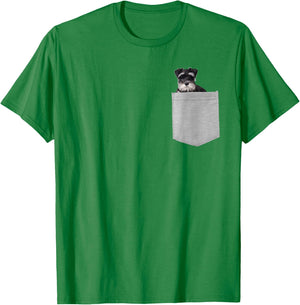 Dog in Your Pocket Miniature Schnauzer T-Shirt - T-Shirt | Irish Green