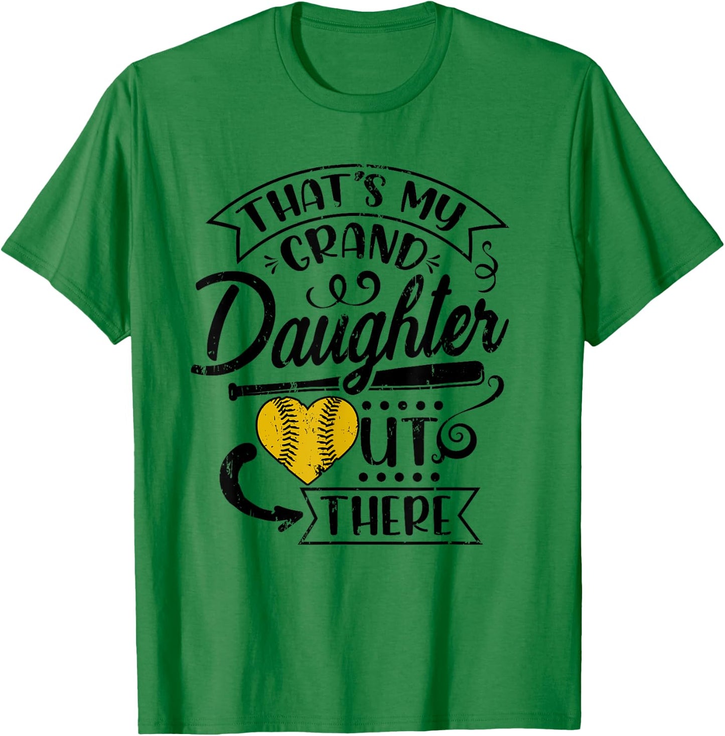 That's My Granddaughter Out There Softball Grandma Grandpa T-Shirt - T-Shirt | Irish Green