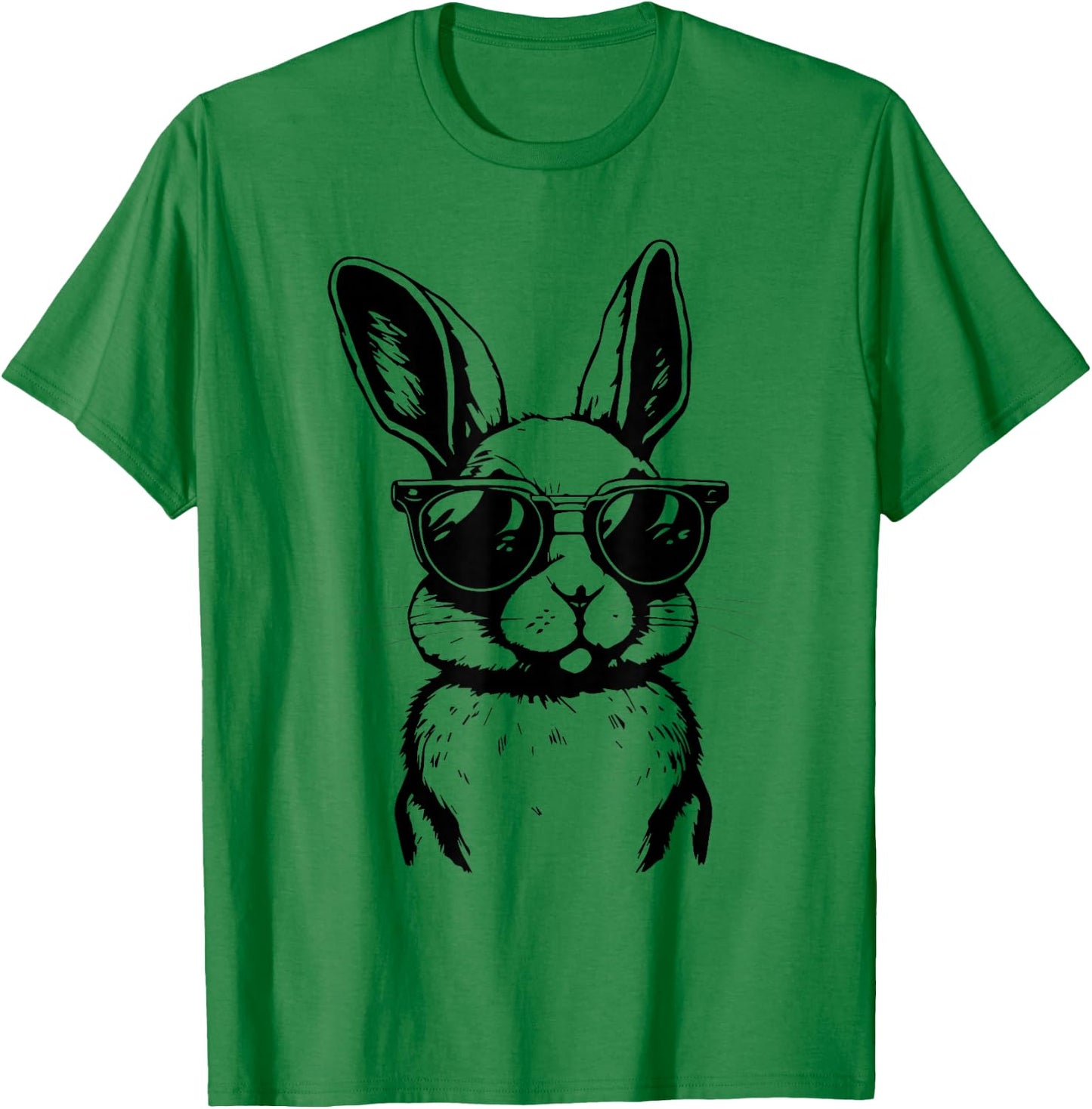 Bunny Face with Sunglasses for Boys Men Kids Easter Day Small T-Shirt - T-Shirt | Irish Green