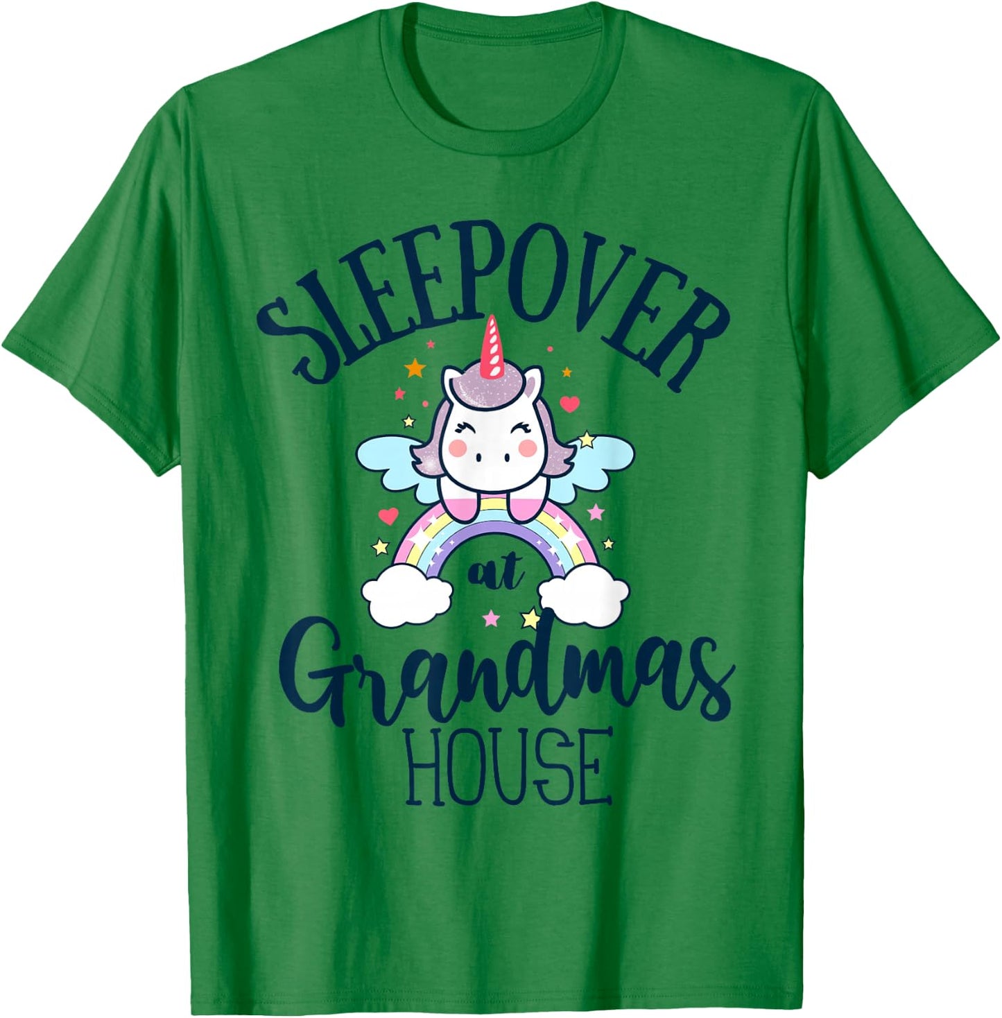 Unicorn Slumber Party Sleepover At Grandmas House PJ T-Shirt - T-Shirt | Irish Green