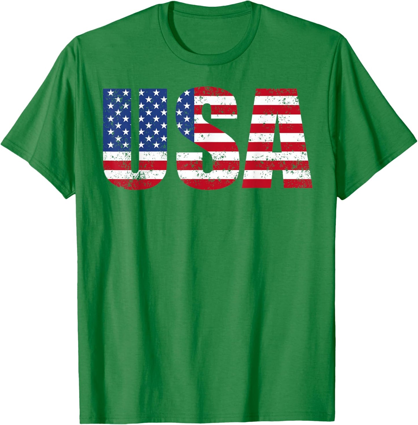 USA Patriotic American Flag Women Kids Boys Girls US T-Shirt - T-Shirt | Irish Green