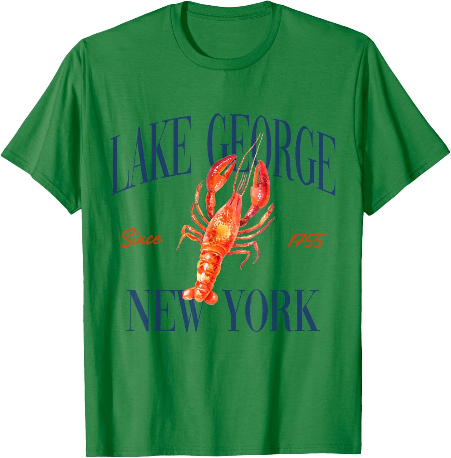 Lake George New York Est. 1755 - Old Money, Aesthetic T-Shirt - T-Shirt | Irish Green