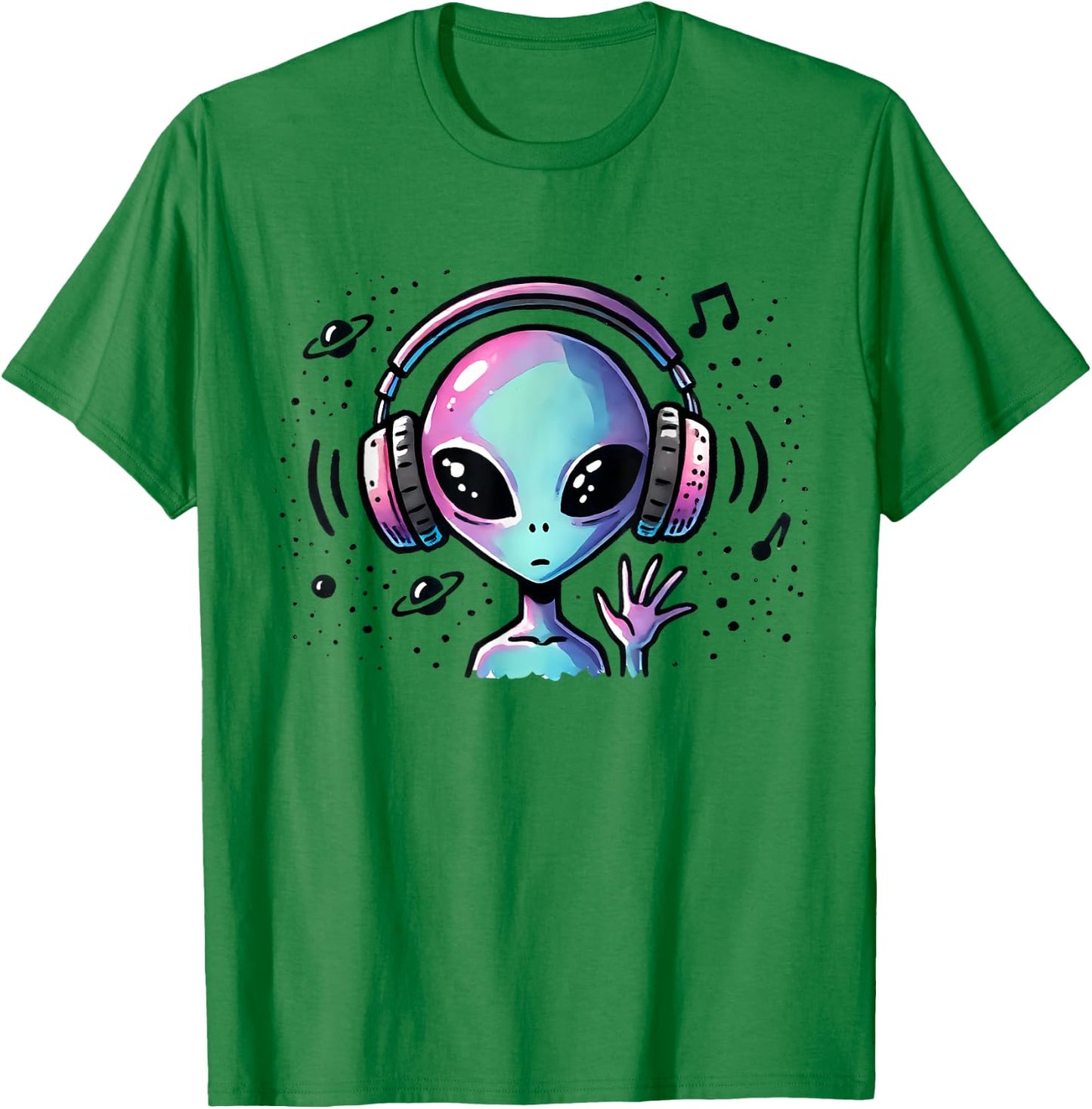 Music Lover Alien Musician UFO Extraterrestrial Space Gift T-Shirt - T-Shirt | Irish Green