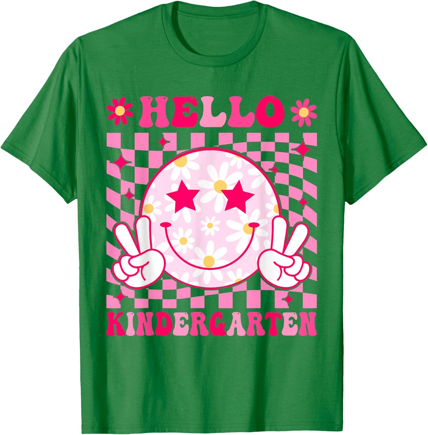 Hello Kindergarten Back To School First Day of Kindergarten T-Shirt - T-Shirt | Irish Green