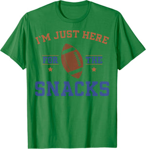 I'm Just Here For The Snacks Funny Retro Football T-Shirt - T-Shirt | Irish Green
