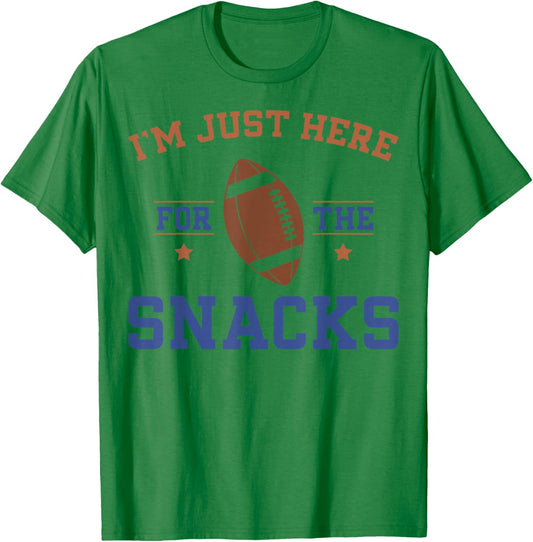 I'm Just Here For The Snacks Funny Retro Football T-Shirt - T-Shirt | Irish Green