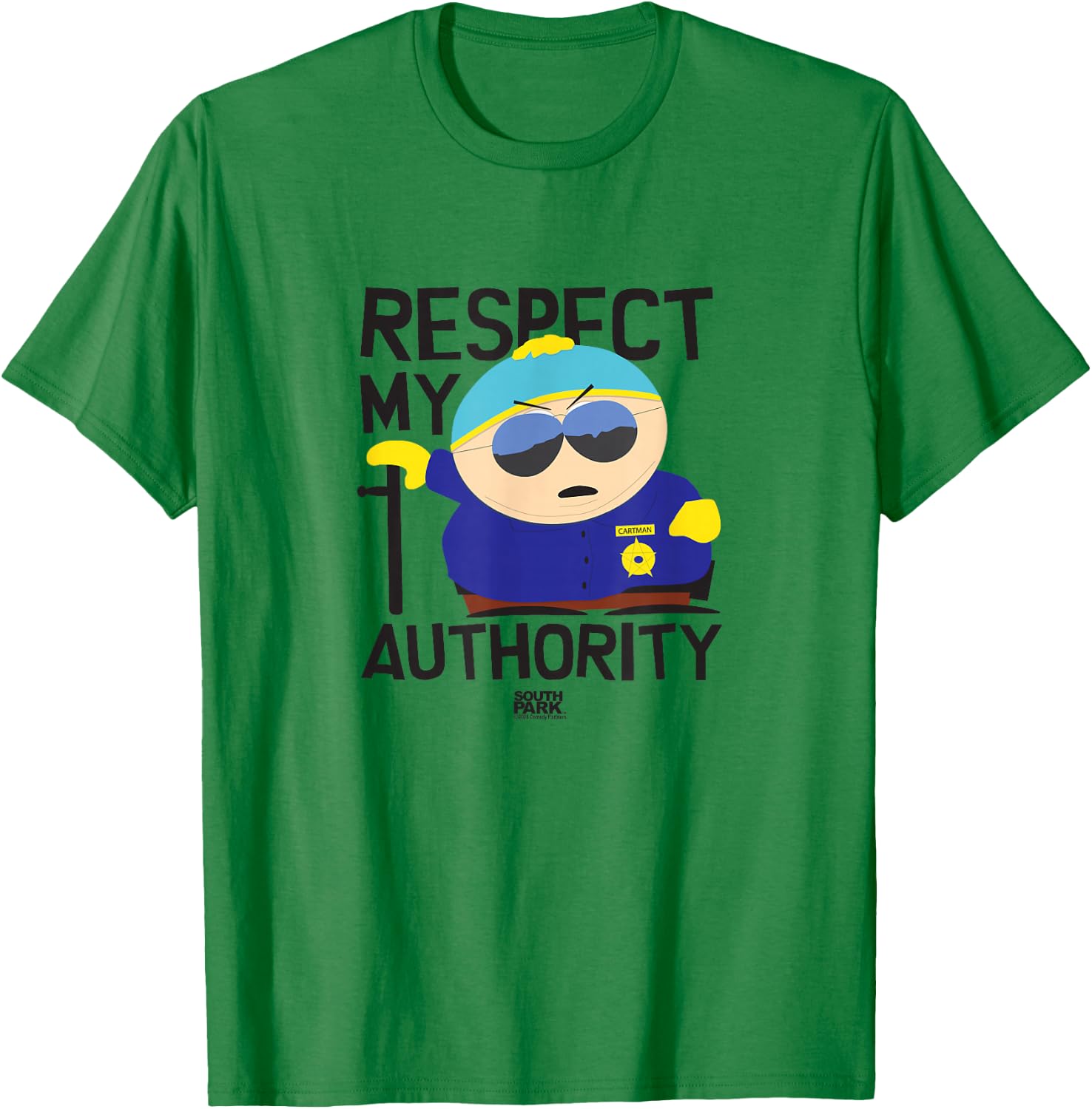 South Park Cartman: Respect My Authority , white, S T-Shirt - T-Shirt | Irish Green
