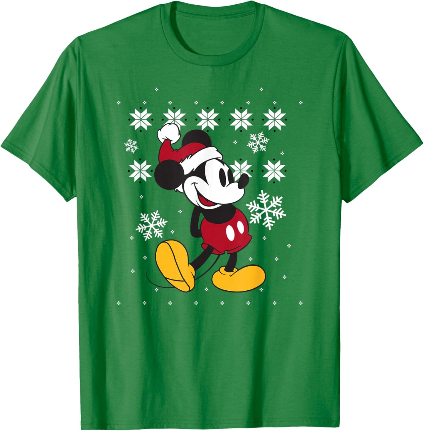 Disney - Faux Ugly Holiday Sweater Mickey Mouse T-Shirt - T-Shirt | Irish Green