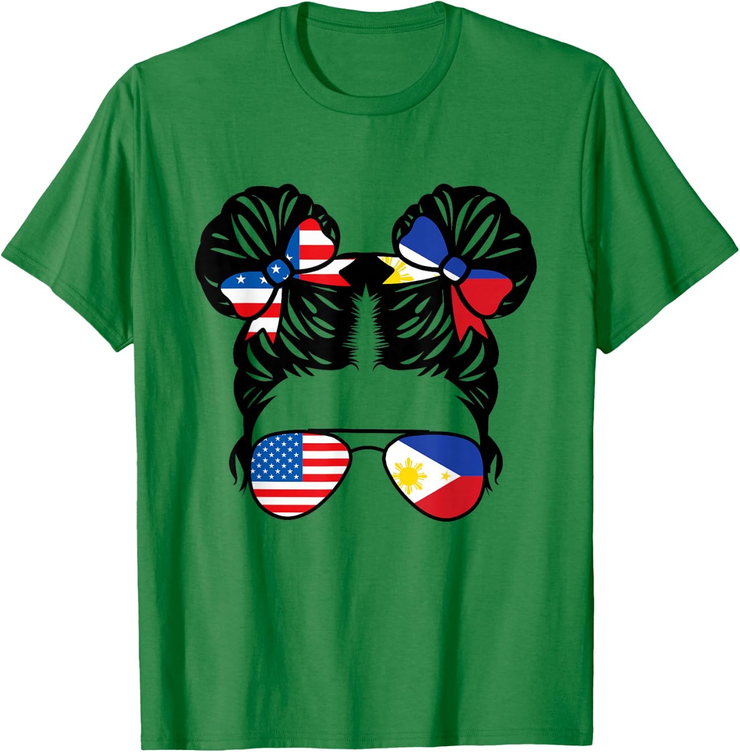 Half American Half Filipino Girl USA Philippine Flag Patriot Small T-Shirt - T-Shirt | Irish Green