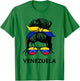 Messy Bun Girl Venezuela Pride Latina Venezuelan Women T-Shirt - T-Shirt | Irish Green