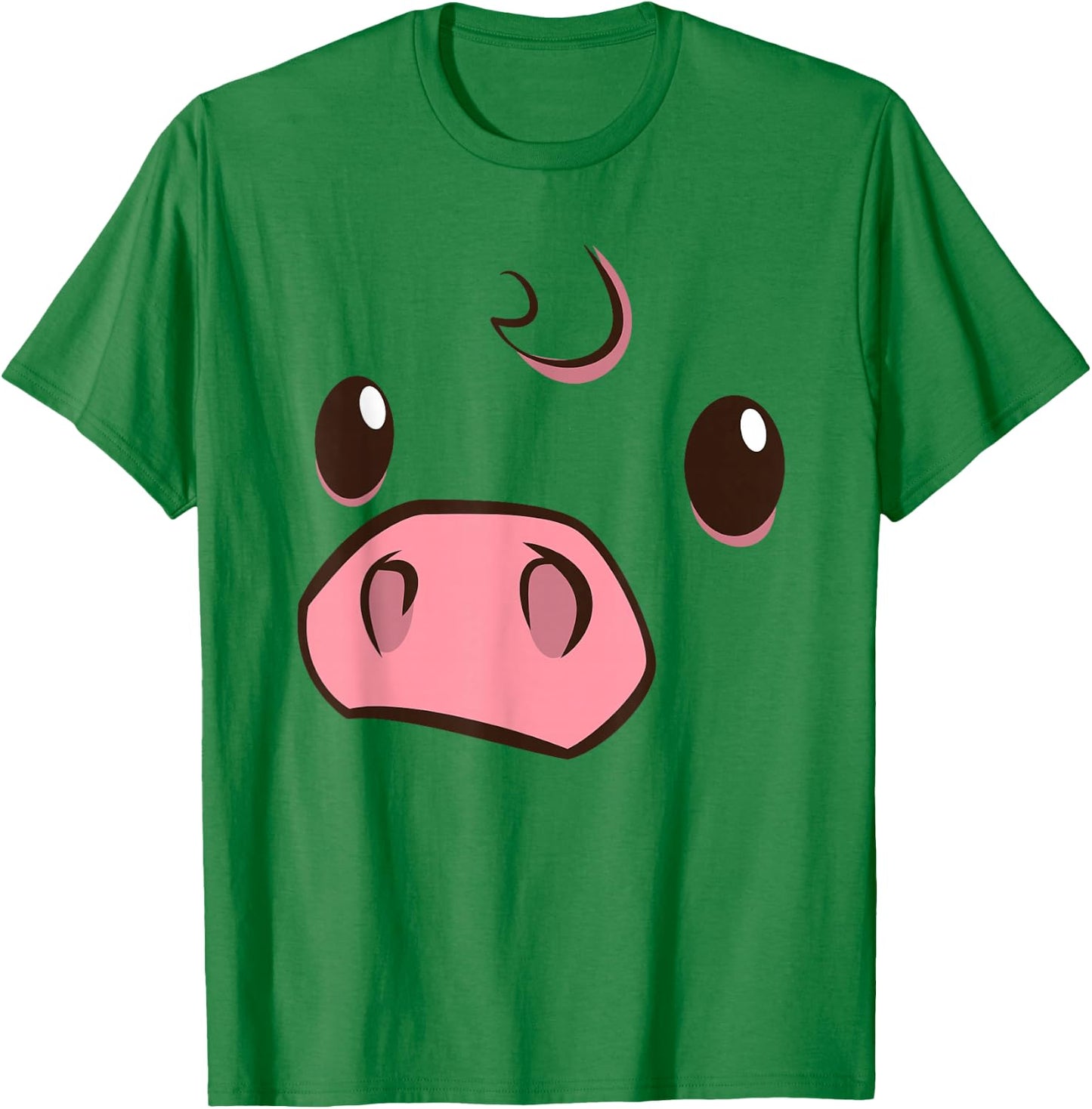 Cute Pig Animal Face Disguise Costume Swine Easy Halloween T-Shirt - T-Shirt | Irish Green