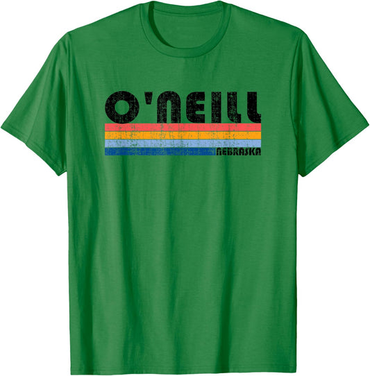 Vintage 70s 80s Style O'Neill, NE , gray T-Shirt - T-Shirt | Irish Green