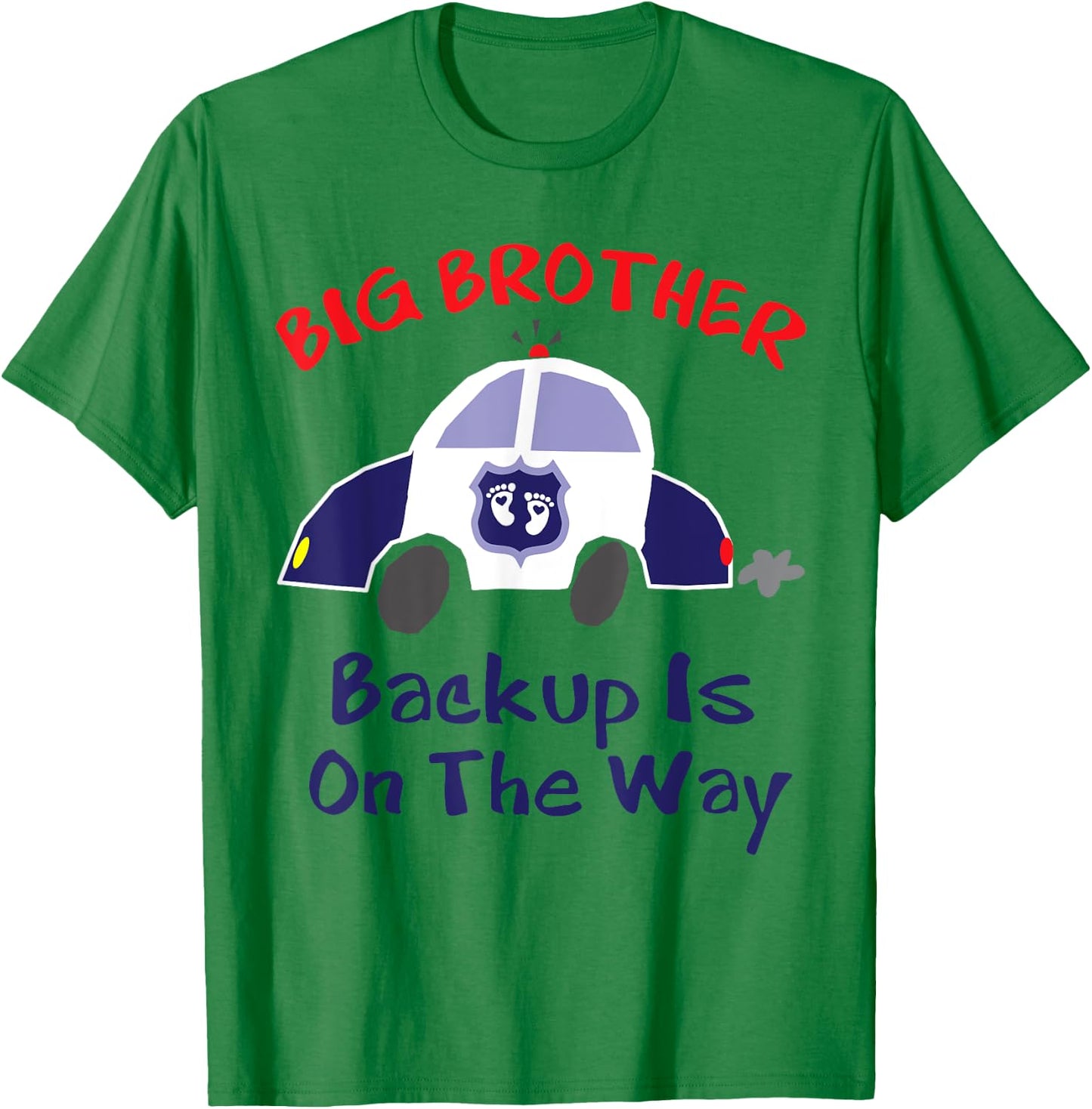 Funny Big Brother Pregnancy Announcement Shirt Police Car T-Shirt - T-Shirt | Irish Green