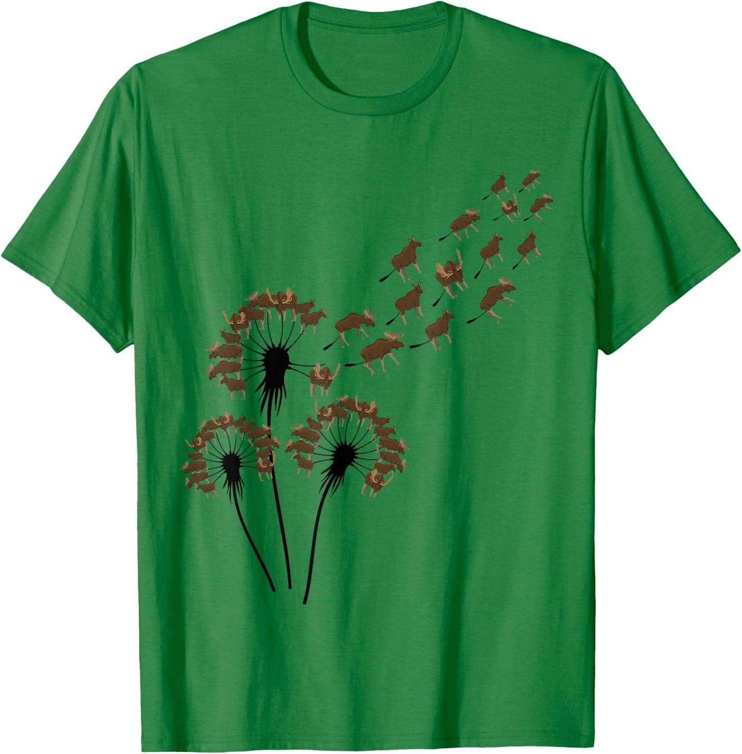 Flower Dandelion Moose Stuff for Moose Lover | Moose T-Shirt - T-Shirt | Irish Green